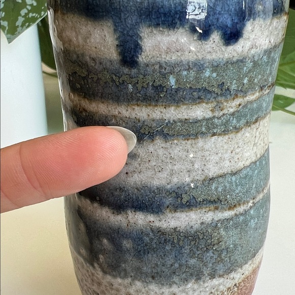 Handmade Studio Pottery Cylindrical Vase Decor - Picture 11 of 13